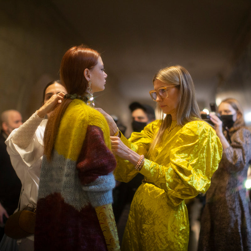 Backstage at Ulla Johnson FW 22