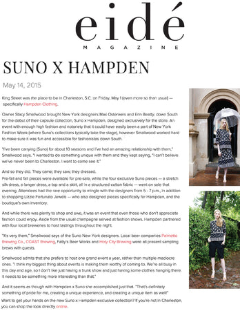 Eide Magazine - Suno x Hampden - Jan 2015
