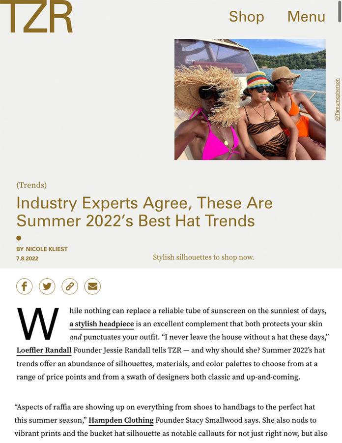 The Zoe Report - Summer 2022's Best Hat Trends