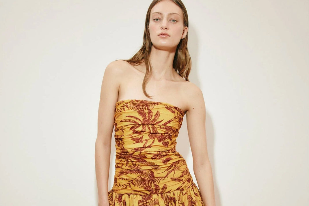 alemais golden hands dress ALEMAIS Dana Midi Dress (Marigold)