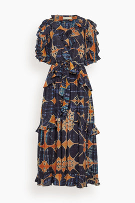 Tida Short Sleeve Midi Dress in Orion