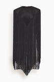 Tibi Silk Fringe Cape in Black