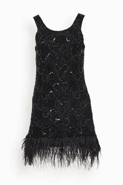 Misha Combo Knit Sleeveless Dress in Black
