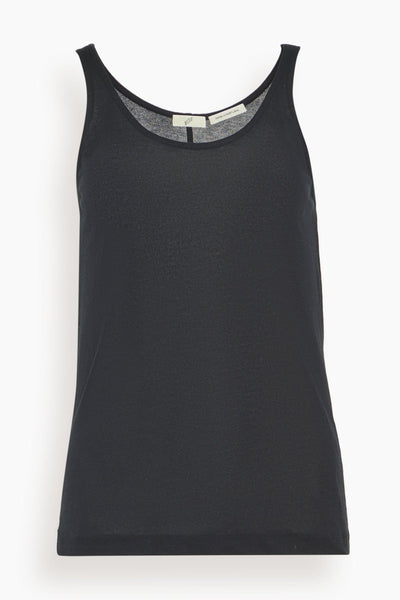 Luca Organic Cotton Sheer Tank Top in Black