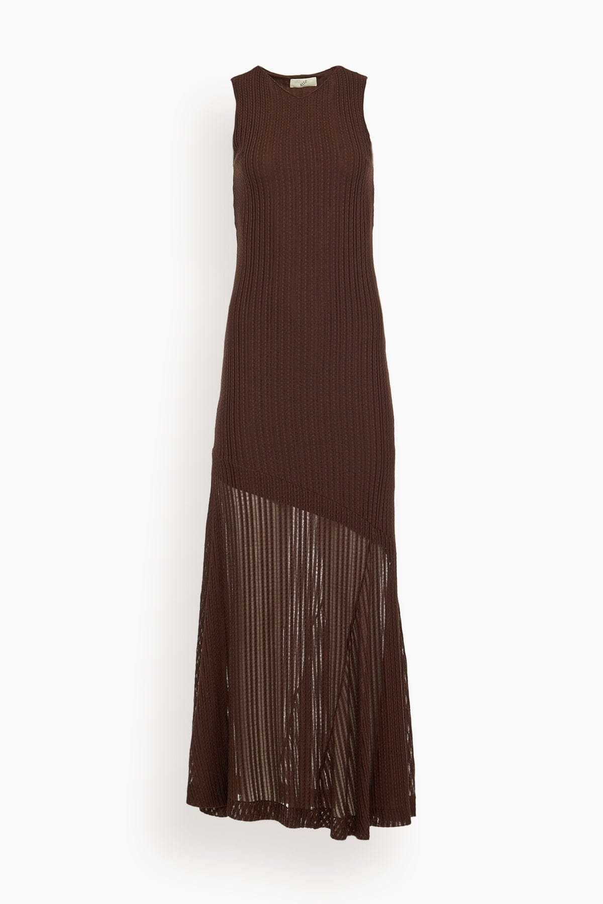 Bite Studios Spacia Sheer Structured Tank Dress in Hazel