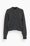A.Emery Herman Knitted Bomber in Charcoal Melange