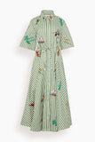 Alemais Bisou Embroidered Shirtdress in Stripe