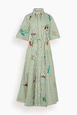 Bisou Embroidered Shirtdress in Stripe