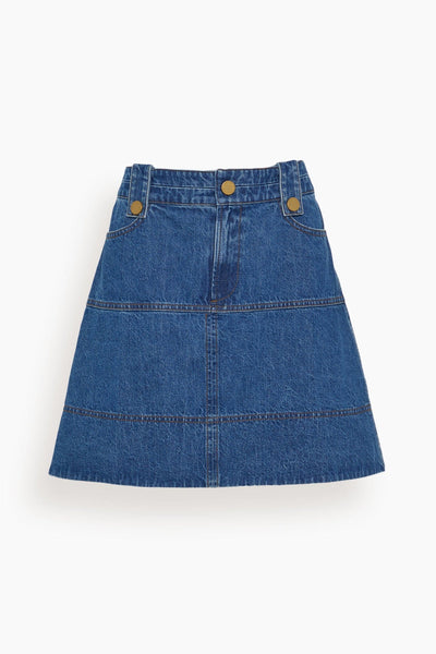 Short Hudie Skirt in Medium Indigo Blue