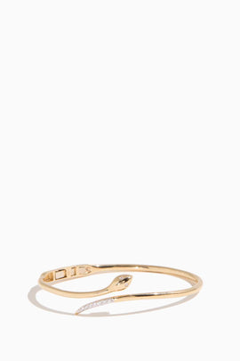 Pave Snake Wrap Bangle in 14k Yellow Gold