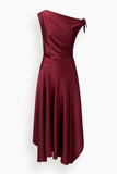 Staud Portia Silk Dress in Carmino