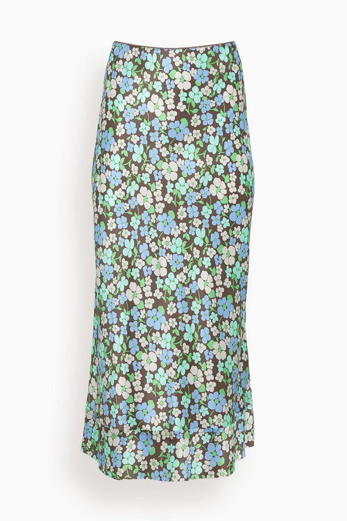 Lee Mathews Skirts Bella Skirt in Green Micro Multi