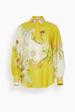 Alemais Tops Ira Shirt in Lemon/Cream