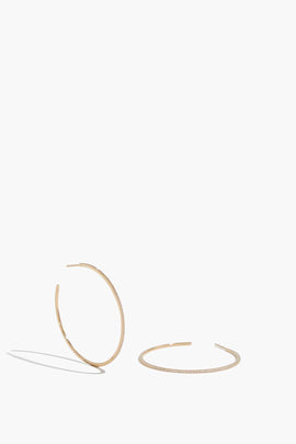 Half Pave Hoops in 14K Yellow Gold
