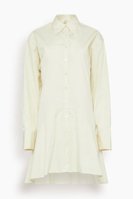 Petal Bottom Shirt Dress in Off White