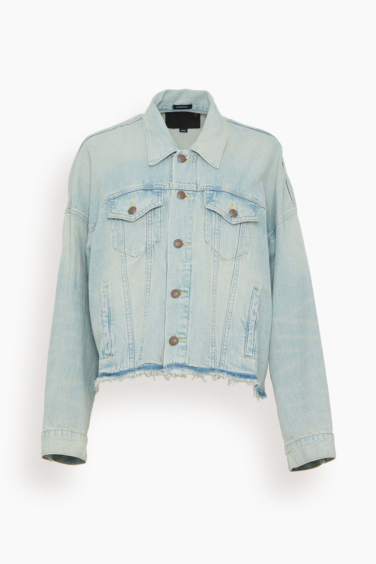 R13 Oversized Cut-Off Trucker Jacket in Lennon Blue
