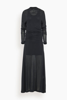 Stage Sheer Organic Cotton Layered Dress in Black