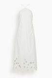 Simkhai Dresses Simone Abstract Embroidered Halter A Line Midi Dress in White