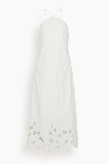 Simkhai Dresses Simone Abstract Embroidered Halter A Line Midi Dress in White