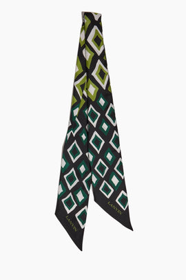 Silk Diamond Scarf Headband in Green