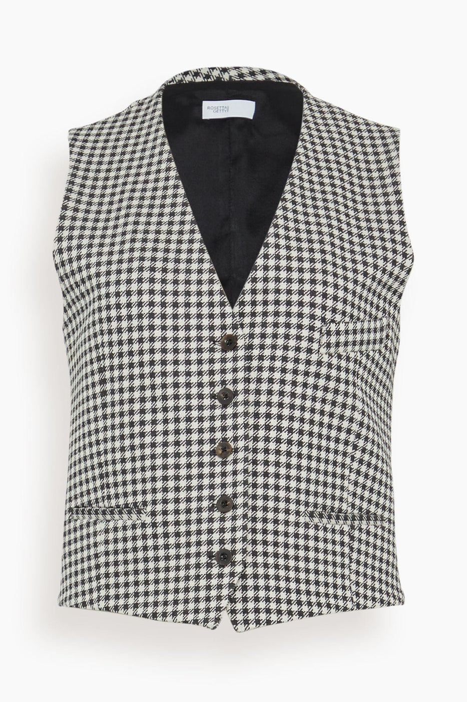 Rosetta Getty Jackets Gingham Tailored Vest in Black/Ivory