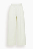 Christopher John Rogers Pants Embroidered Elastic Waist Jumbo Trouser in Marshmallow