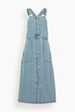 Sea Casual Dresses Marion Mended Denim Overall Dress in Blue