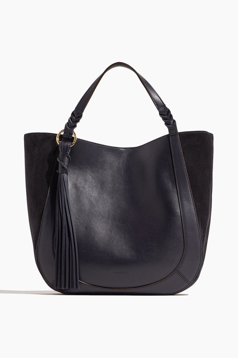 Midnight Leather Hobo Bag