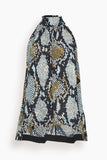 Proenza Schouler Tops Printed Snake Crepe De Chine Top in Black Multi