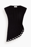 Loulou de Saison Saez Asymmetric Top in Black