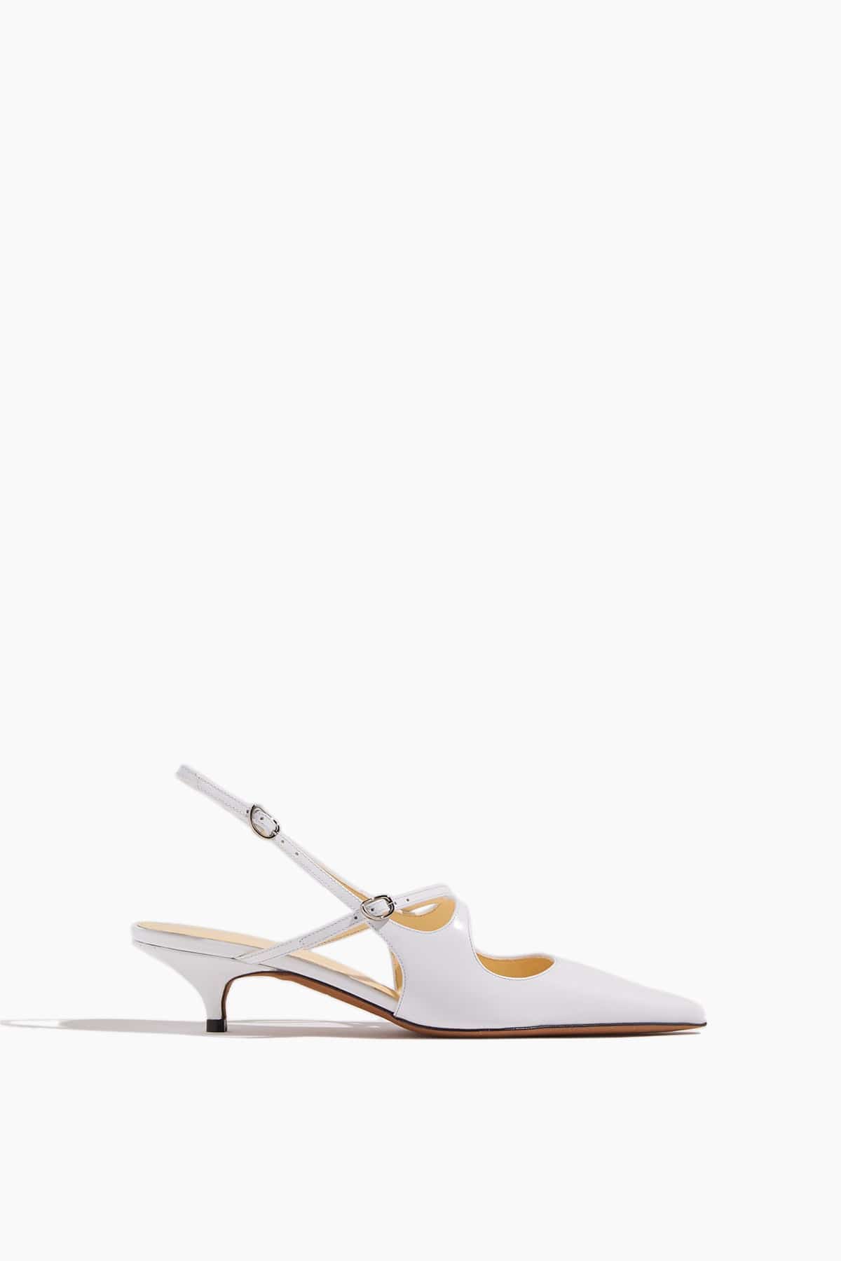 Proenza Schouler Slash Crossover Slingback Pumps in White