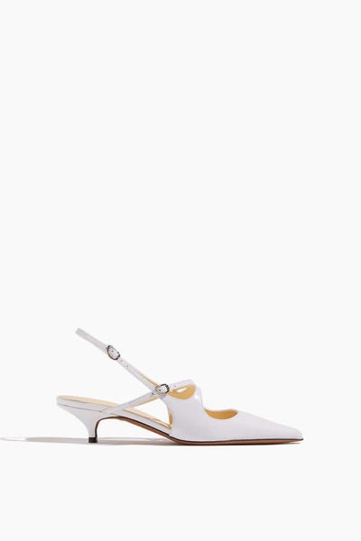 Slash Crossover Slingback Pumps in White