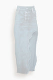 PH5 Skirts Lily Denim Print Wavy Midi Skirt in Beacon Gray
