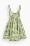 Alemais Sara Mini Twist Sundress in Green