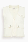 Sea Lois Twill Vest in Cream