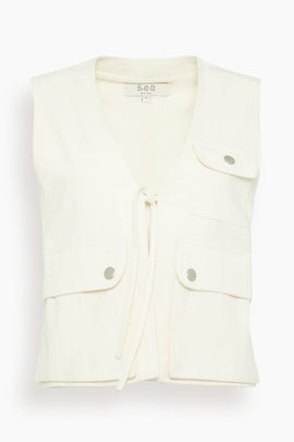 Lois Twill Vest in Cream