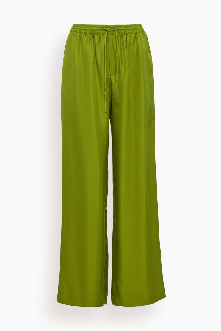 Rohe Pants Relaxed Silk Trousers in Garden Green Relaxed Silk Trousers in Garden Green