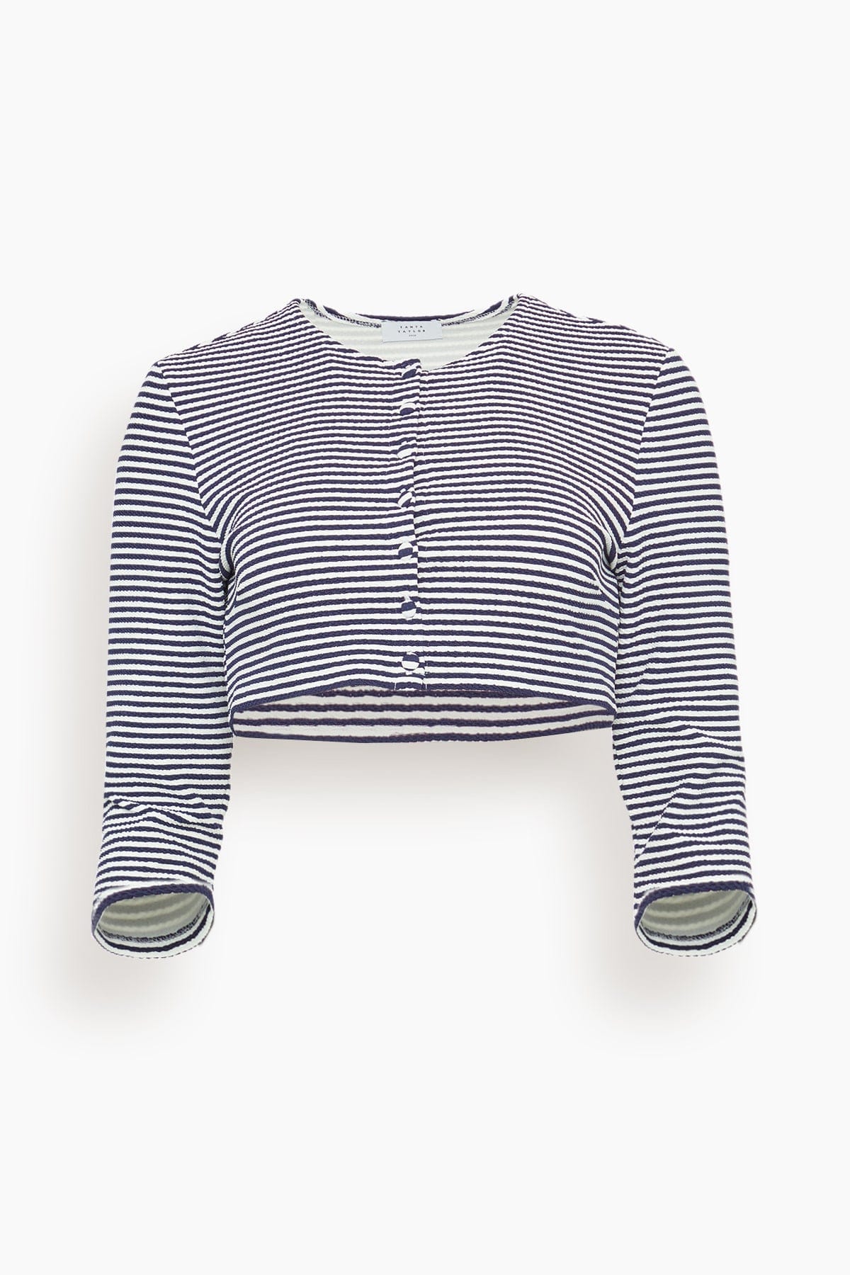 Tanya Taylor Catherine Striped Top in Maritime Blue/Cream Multi