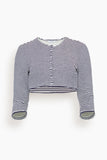 Tanya Taylor Catherine Striped Top in Maritime Blue/Cream Multi