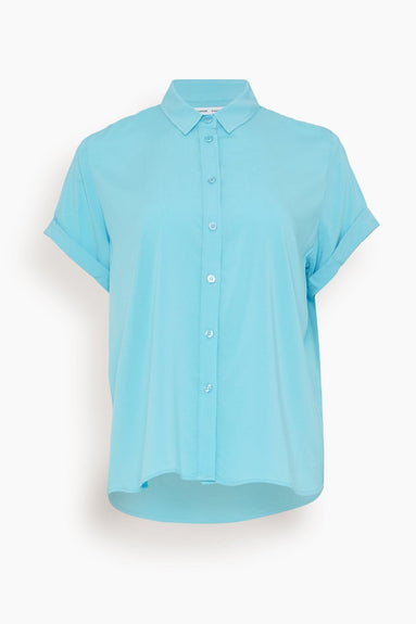 Samsoe Samsoe Tops Majan Short Sleeve Shirt in Blue Topaz