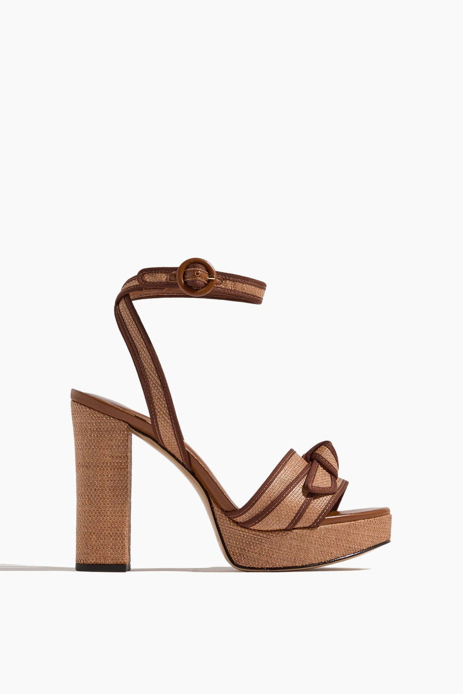 Alexandre Birman Platforms Grosgrain Raffia Platform Sandal in Espresso/Dark Brown Alexandre Birman Grosgrain Raffia Platform Sandal in Espresso/Dark Brown