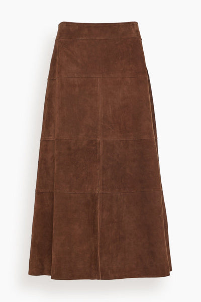 Suede Hudson Skirt in Chocolate