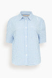 Marni Tops Checked Seersucker Shirt in Light Blue Checked Seersucker Shirt in Light Blue
