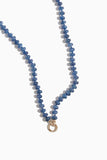 Vintage La Rose Necklaces Kyanite Knotted Chain with Pave O-Ring Clasp in 14k Yellow Gold