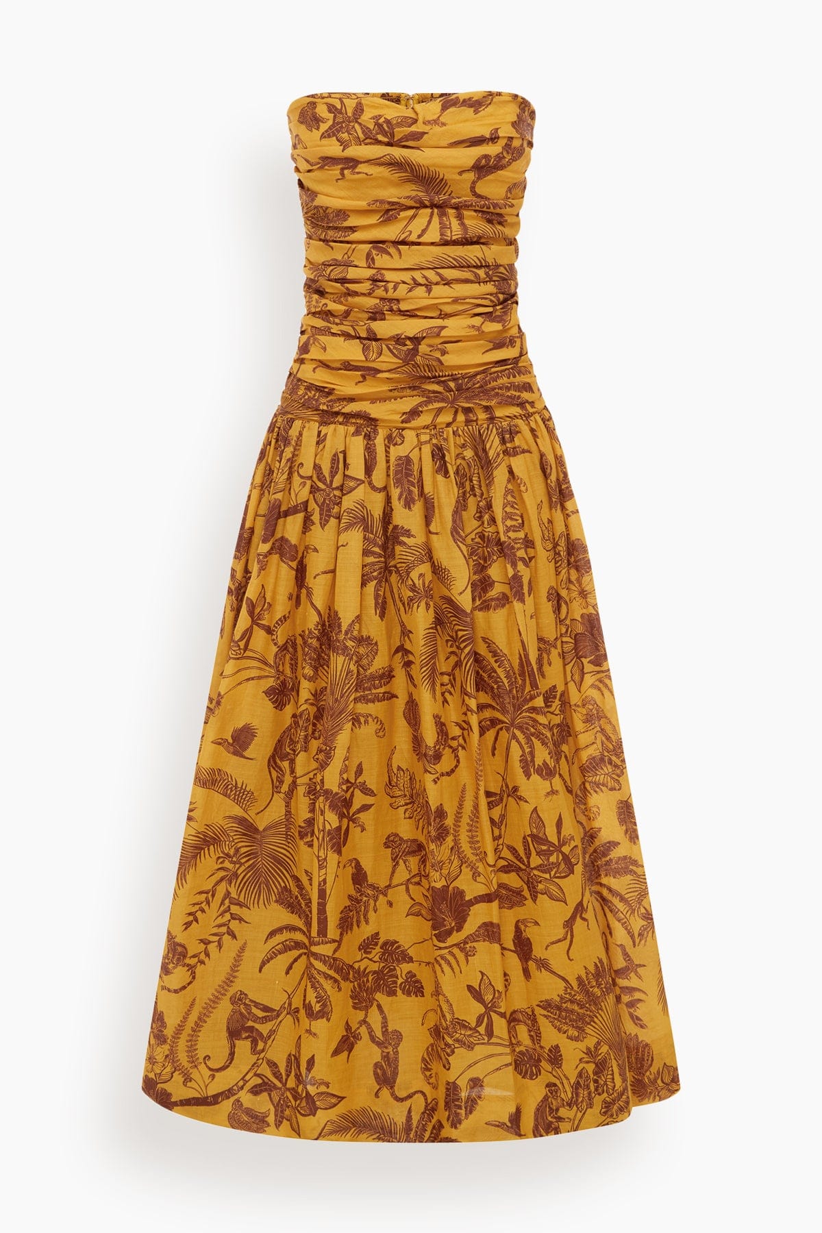 Alemais Banana Blossom Ruched Gown in Multi