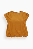 Loulou de Saison Cosma Gathered Sleeveless Top in Ocher