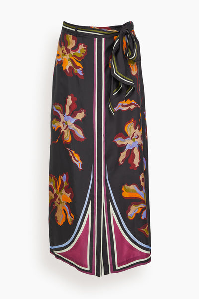 Floral Seductive Skirt in Flame All Over Print