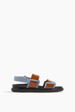 Marni Fussbett Double Strap Sandal in Honey/Light Blue
