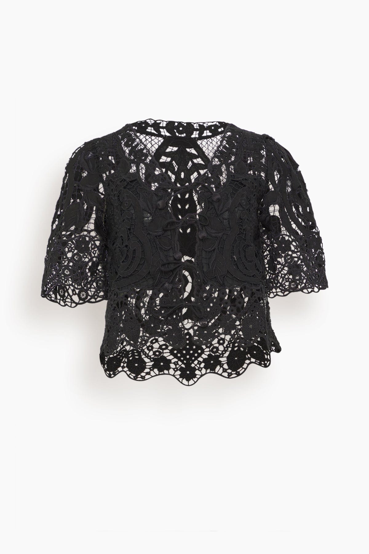 SEA Gianna Lace Tie Front Top in Black – Hampden Clothing