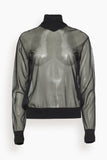 Maria McManus Sheer Mock Neck Top in Black